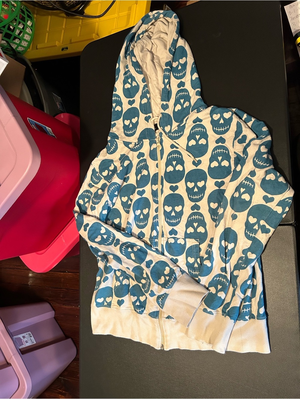 Iron Fist blue and white skull hoodie Size 2x